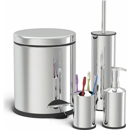 Набор для ванной и туалета, 4 предмета Perilla FOUR BATHROOM SET хром 83031
