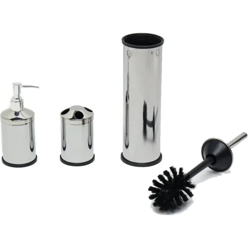 Набор для ванной и туалета, 4 предмета Perilla FOUR BATHROOM SET хром 83031