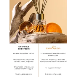 Tayoqchalar bilan uy diffuzeri Aroma Republic №17 "Orange wood", 50 ml