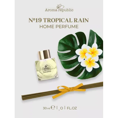 Tayoqchalar bilan uy diffuzeri Aroma Republic №19 "Tropical rain", 30 ml