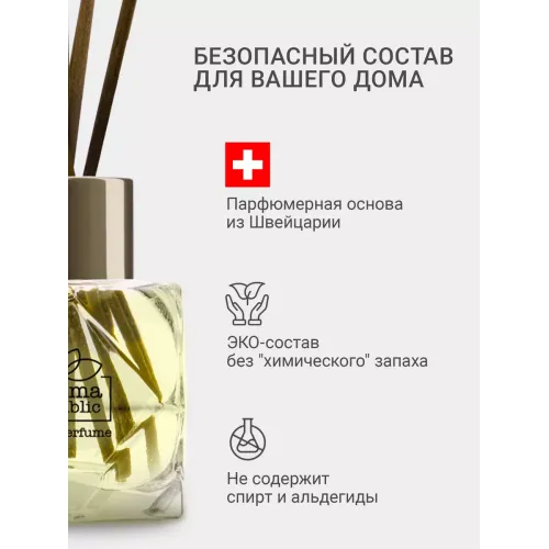 Tayoqchalar bilan uy diffuzeri Aroma Republic №19 "Tropical rain", 30 ml