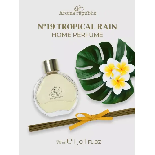 Tayoqchalar bilan uy diffuzeri Aroma Republic №19 "Tropical rain", 70 ml