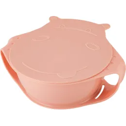 Qopqoqli bolalar tarelkasi Lalababy Play with Me Hello, Hippo! shaftoli karamel