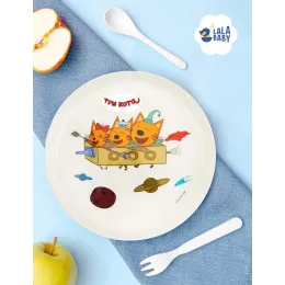 Bolalar tarelkasi 450 ml, Lalababy "Uch mushuk"