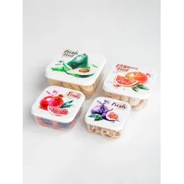 Набор из 4-х контейнеров (0,3л + 0,45 л+ 0,65 л + 1 л), Phibo бежевый