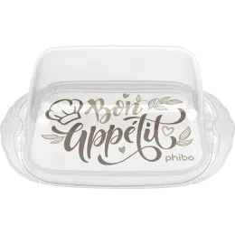 Масленка с крышкой 189х110х69 мм, с декором, Phibo