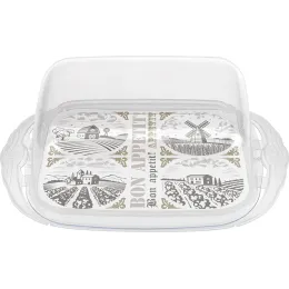 Масленка с крышкой 189х110х69 мм, с декором, Phibo