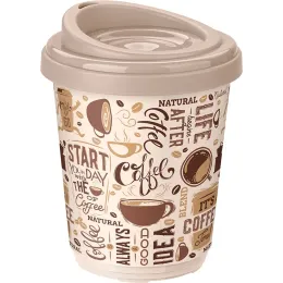 Термостакан 300 мл с разным декором, Phibo бежевый