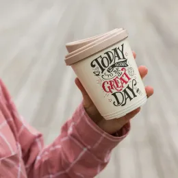 Термостакан 300 мл с разным декором, Phibo бежевый