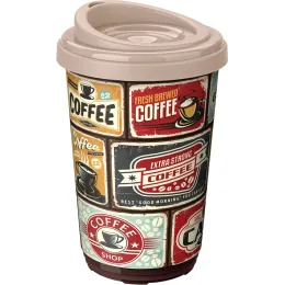 Termostakan 400 ml, turli xil decor bilan, Phibo bej