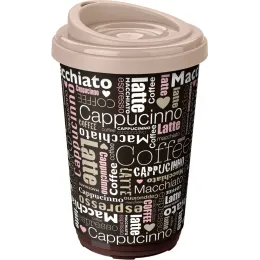 Термостакан 400 мл с разным декором, Phibo бежевый