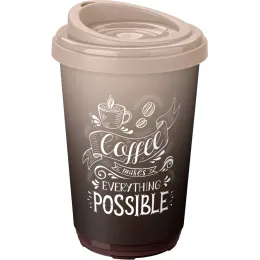 Термостакан 400 мл с разным декором, Phibo бежевый