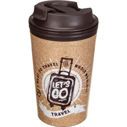 Termostakan 350 ml ichimliklar uchun klapanli, Phibo Travel jigarrang