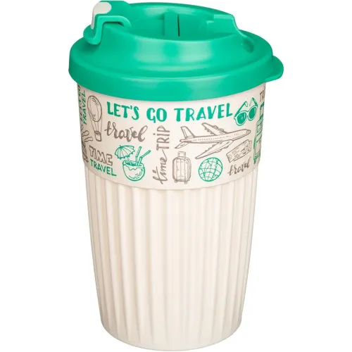Termostakan ichimliklar uchun klapanli, 450 ml Phibo "Travel" yashil
