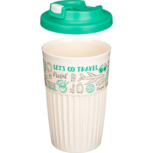 Termostakan ichimliklar uchun klapanli, 450 ml Phibo "Travel" yashil