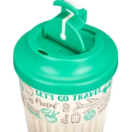 Termostakan ichimliklar uchun klapanli, 450 ml Phibo "Travel" yashil