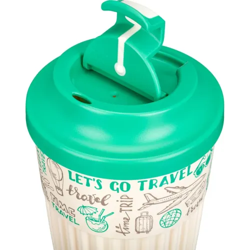 Termostakan ichimliklar uchun klapanli, 450 ml Phibo "Travel" yashil