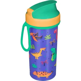 Bolalar uchun suv shishasi, dekor va halqali, 400 ml, Plastishka yashil