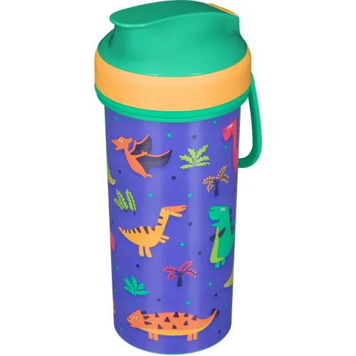Bolalar uchun suv shishasi, dekor va halqali, 400 ml, Plastishka yashil