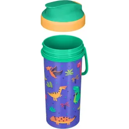 Бутылка детская для воды с декором и петлей, 400 мл, Пластишка зеленый