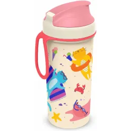 Ланч-бокс и бутылка для воды, детский набор "Пластишка" из безопасного материала розовый