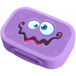 Ланч-бокс и бутылка для воды, детский набор "Пластишка" из безопасного материала сиреневый