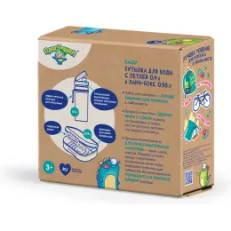 Ланч-бокс и бутылка для воды, детский набор "Пластишка" из безопасного материала сиреневый