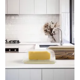 Sariyog' idishi qopqoq bilan ikki tomonllik Plast Team STOCKHOLM sutli tuman