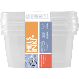 Oziq-ovqat mahsulotlarini muzlatish uchun konteynerlar 3x0,45L kvadrat Plast Team Frozen