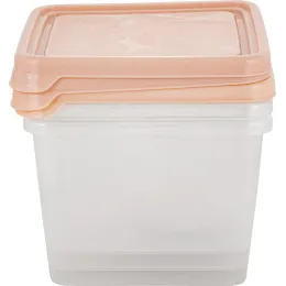 Oziq-ovqat idishlari to'plami 3x0,75L kvadrat Plast Team HELSINKI Artichoke shaftoli karamel