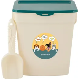 Контейнер для корма животных с ложкой 6л, Spin&Clean Step зеленый бархат
