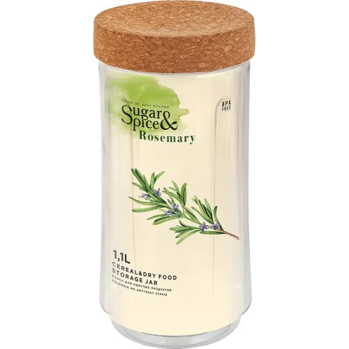 Buraladigan qopqoqlik oziq-ovqat bankasi 1,1 l Sugar&Spice Rosemary