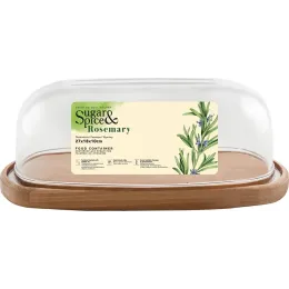 Shaffof qopqoqli oziq-ovqat konteyneri Sugar&Spice Rosemary yog'och