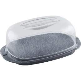 Shaffof qopqoqli oziq-ovqat konteyneri Sugar&Spice STONE qora tosh