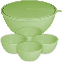 Qopqoqli dumaloq salat idishlari to'plami Sugar&Spice Vanilla 0,6л (4 dona) + 5л pista