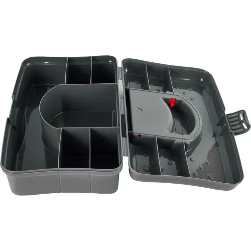Bo'limlari bo'lgan kichik narsalarni saqlash uchun quti BLOCKER HOBBY BOX 12" qo'rg'oshin kulrang/to'q sariq