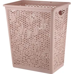 Корзина для хранения вещей со съемной крышкой 35л Keeplex Fiori бежевый топаз