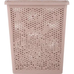 Корзина для хранения вещей со съемной крышкой 35л Keeplex Fiori бежевый топаз