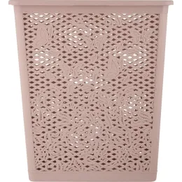 Корзина для хранения вещей со съемной крышкой 35л Keeplex Fiori бежевый топаз