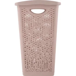 Корзина для хранения вещей со съемной крышкой 35л Keeplex Fiori бежевый топаз