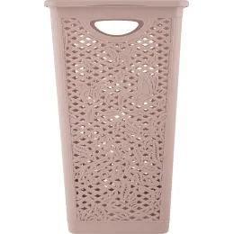 Корзина для хранения вещей со съемной крышкой 35л Keeplex Fiori бежевый топаз