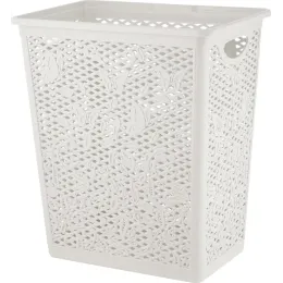 Корзина для хранения вещей со съемной крышкой 35л Keeplex Fiori белое облако