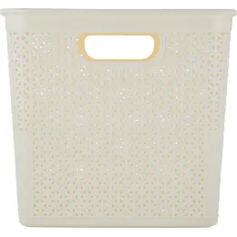 Корзина для хранения вещей со съемной крышкой 21л Keeplex Rattan белое облако