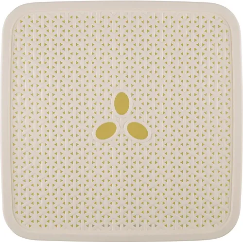 Buyumlarni saqlash savati olinadigan qopqoqlik 21L Keeplex Rattan oq bulut