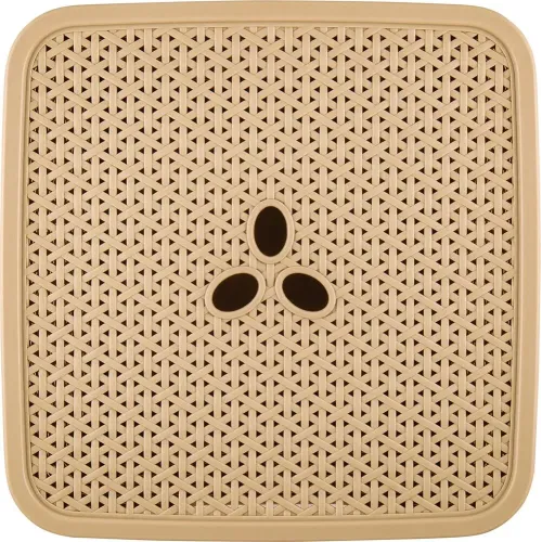 Корзина для хранения вещей со съемной крышкой 21л Keeplex Rattan морской песок