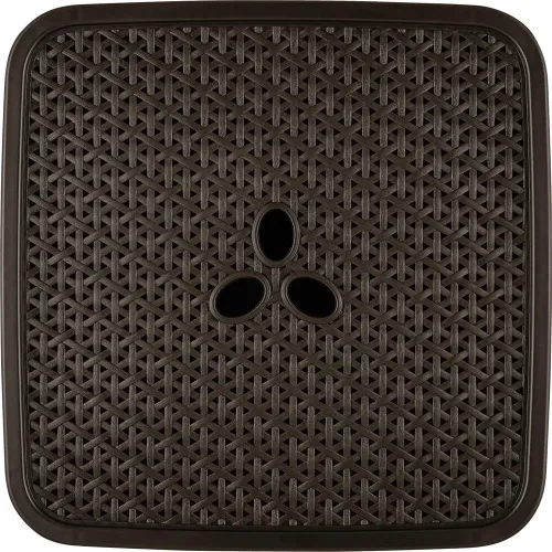Buyumlarni saqlash savati olinadigan qopqoqlik 21L Keeplex Rattan quyuq kashtan
