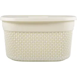 Корзина для хранения вещей с крышкой 6л Plast Team OSLO молочный туман