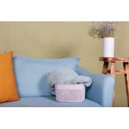 Корзина для хранения вещей с крышкой 6л Plast Team OSLO молочный туман