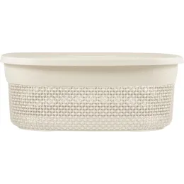 Корзина для хранения вещей с крышкой 12л Plast Team OSLO молочный туман