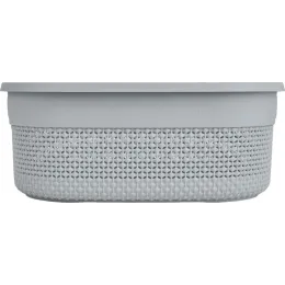 Корзина для хранения вещей с крышкой 12л Plast Team OSLO серый шторм